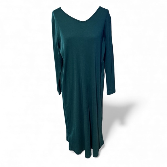 All American Comfort rib, maxi, long sleeve dress green size L petite - Picture 2 of 11
